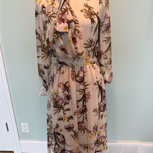 Elegant Floral Long Sleeve Dress
